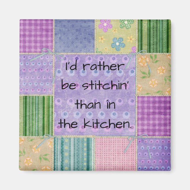 Quilter's Country Patchwork Magnet (Front)