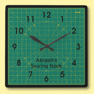 Quilter's Green Cutting Mat Clock