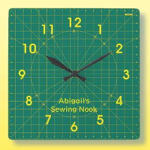 Quilter's Green Cutting Mat Clock