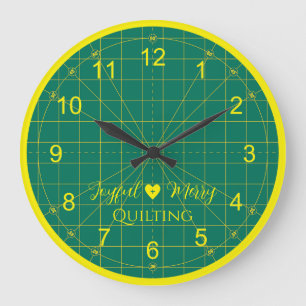 Quilter's Green Cutting Mat Round Clock