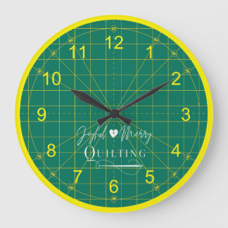 Quilter's Logo Green Cutting Mat Round Clock