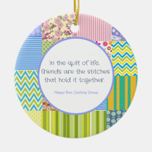 Quilters Patchwork  Personalized Ceramic Ornament