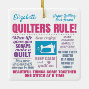 Quilters Quilting Quotes Ceramic Ornament
