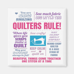 Quilters Rule Funny Quilting Sayings Magnet