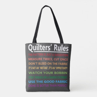 Quilters' Rules Tote Bag