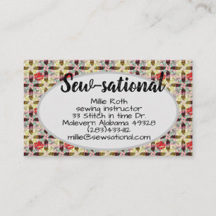 quilters sewing shop business card quilt pattern