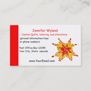 Quilting, Alterations, Crafts, Sewing Business Card