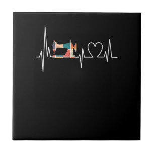 Quilting And Sewing Is My Loves Heartbeat Gifts Ceramic Tile