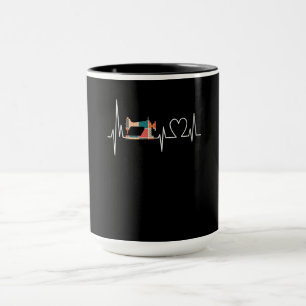Quilting And Sewing Is My Loves Heartbeat Gifts Mug