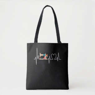 Quilting And Sewing Is My Loves Heartbeat Gifts Tote Bag