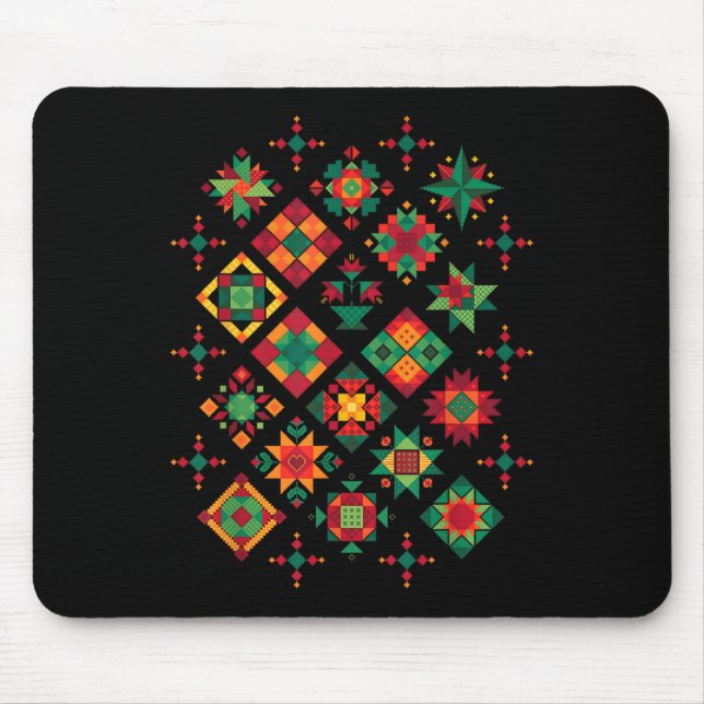 Quilting Block Pattern Quilters Sewing Lovers Quil Mouse Pad (Front)