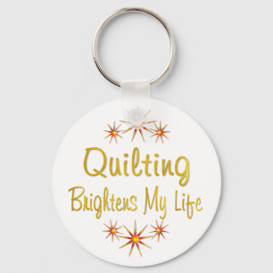 Quilting Brightens My Life Key Ring