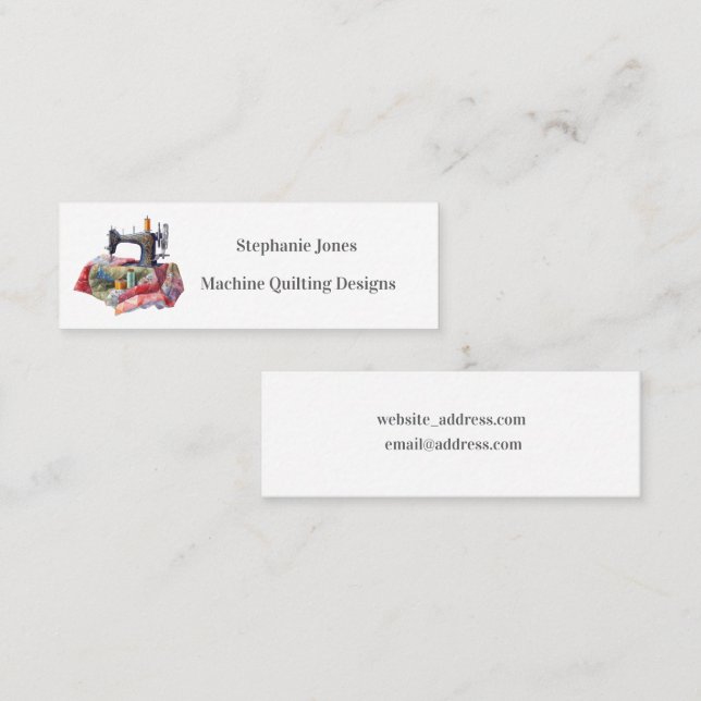 Quilting Business Minimal Design Mini Business Card (Front/Back)