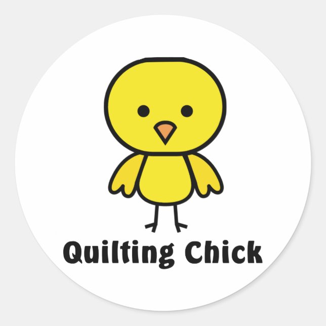 Quilting Chick Classic Round Sticker (Front)