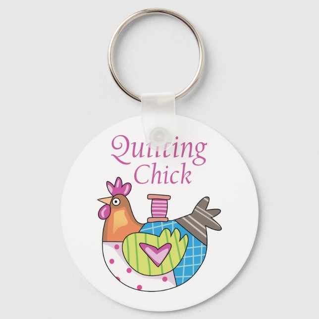 Quilting Chick Key Ring (Front)