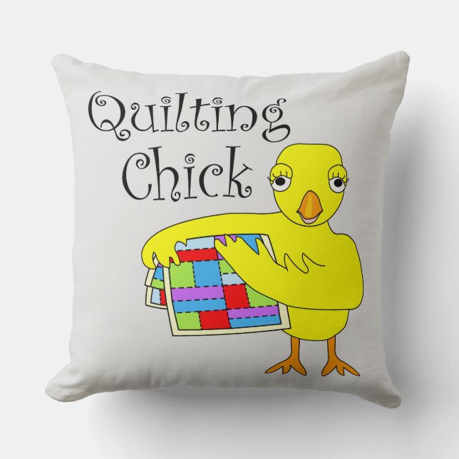 Quilting Chick Text Cushion (Front)