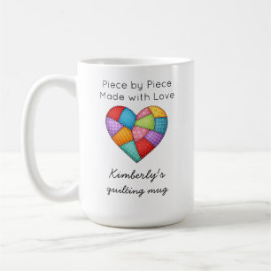 Quilting Colourful Patchwork Heart Sewing Coffee Mug