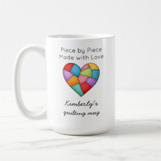 Quilting Colourful Patchwork Heart Sewing Coffee Mug