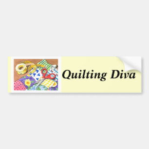 Quilting Diva Bumper Sticker