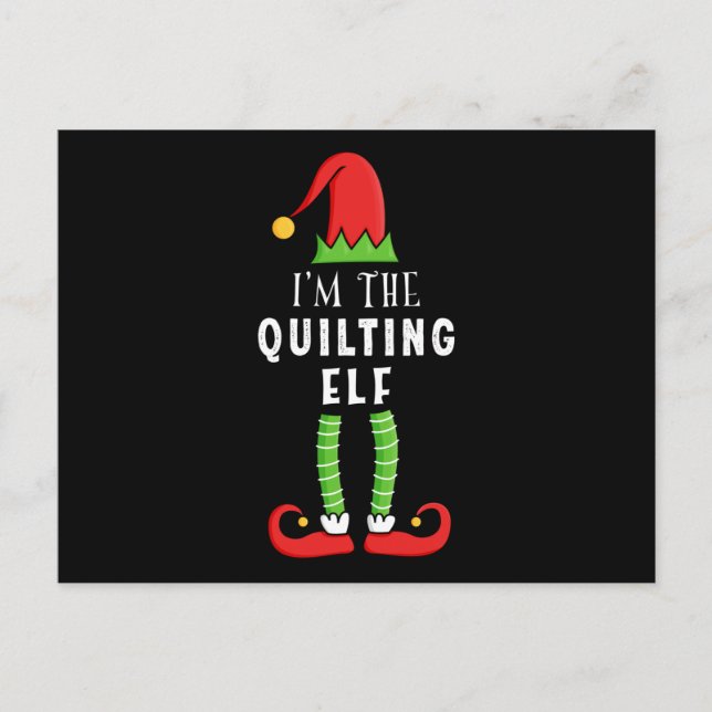 Quilting Elf Christmas Matching Family Gift Postcard (Front)