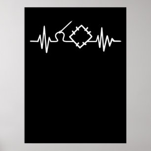 Quilting Heartbeat Gifts   Funny Quilting Lovers Poster