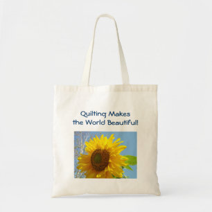 Quilting I Love Quilting Beautiful World Tote bags