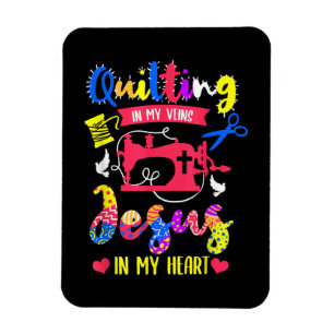 Quilting In My Veins Jesus In My Heart Quilting Magnet