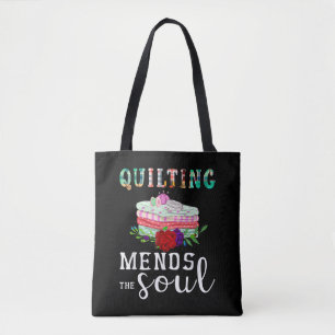 Quilting Mends Soul Quilter Gift Quilting Lovers Tote Bag