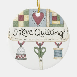 Quilting merchandise ceramic ornament