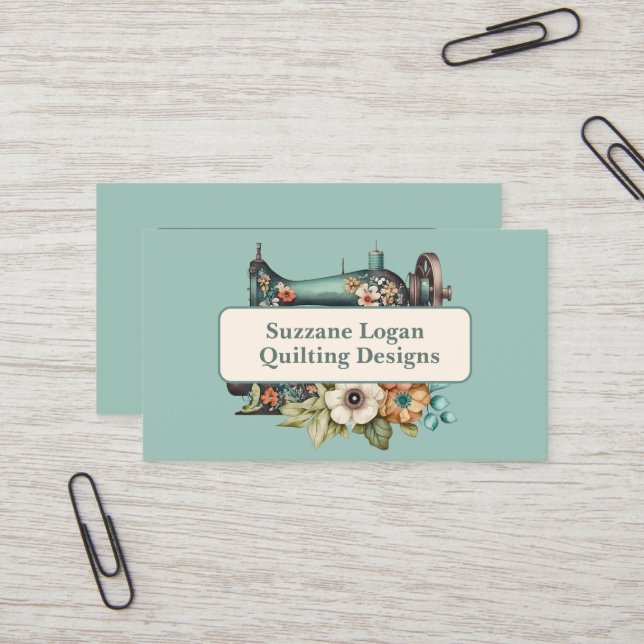 Quilting or Sewing Business Card (Front/Back In Situ)
