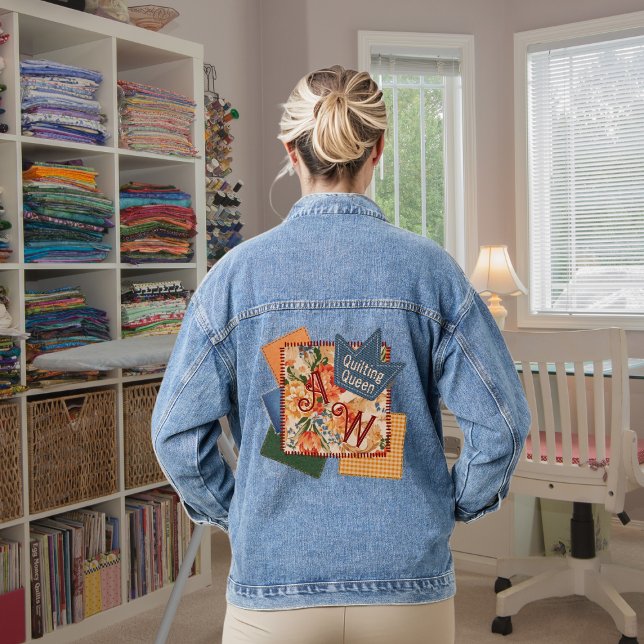 Quilting Queen Monogram Denim Jacket (Creator Uploaded)