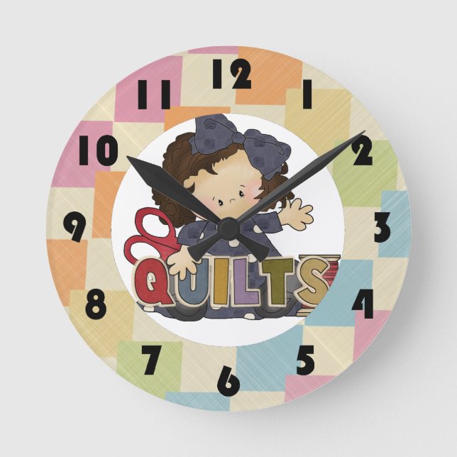 Quilting Sewing Room design Wall Clock (Front)