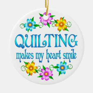 Quilting Smiles Ceramic Ornament