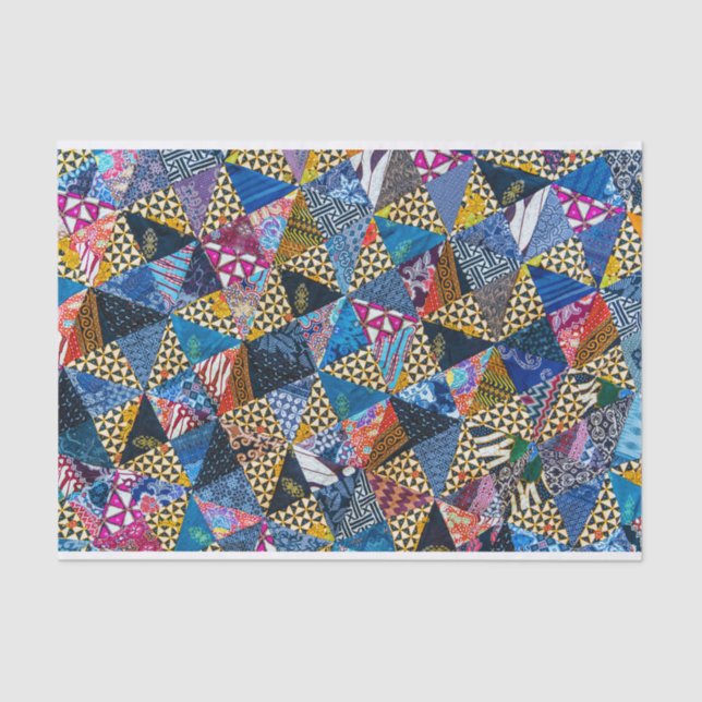 Quilting Squares Colourful Collage Pattern   Tissue Paper (Front)