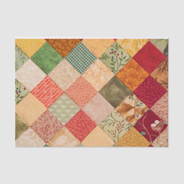 Quilting Squares Colourful Collage Pattern   Tissue Paper (Front)