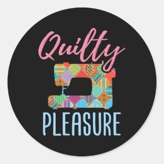Quilting Themed Quilter Quilters Sewing Machine Classic Round Sticker