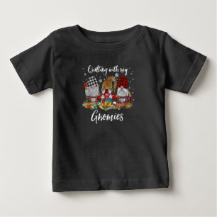Quilting With My Gnomies Christmas Gnomes Holiday Baby T-Shirt