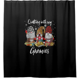 Quilting With My Gnomies Christmas Gnomes Holiday Shower Curtain