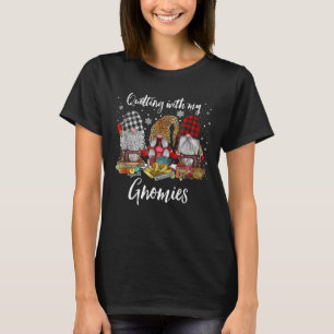 Quilting With My Gnomies Christmas Gnomes Holiday T-Shirt