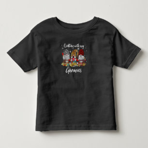 Quilting With My Gnomies Christmas Gnomes Holiday Toddler T-Shirt
