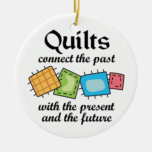 Quilts Connect Ceramic Ornament (Front)