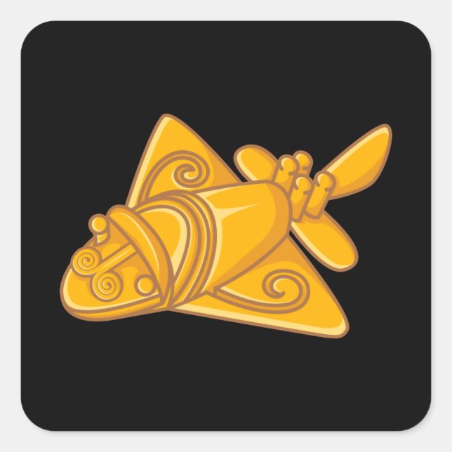 QUIMBAYA AIRPLANE Ancient Alien Theorist Quimbaya Square Sticker (Front)