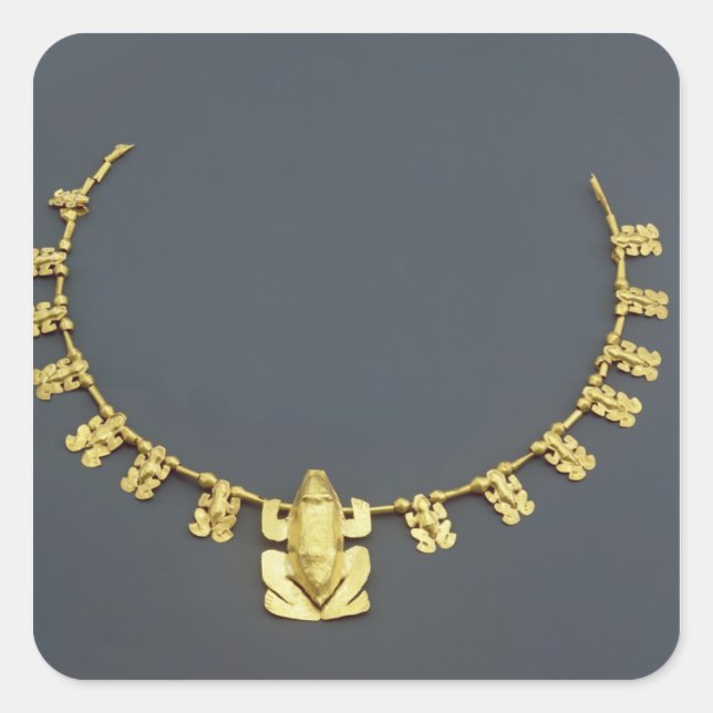 Quimbaya necklace with frogs, from Colombia Square Sticker (Front)