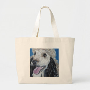 Quina Labradoodle Painting Large Tote Bag