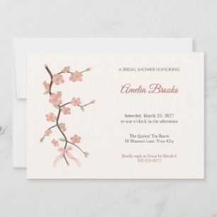 Quince Blossom Branch Bridal Shower Invitation