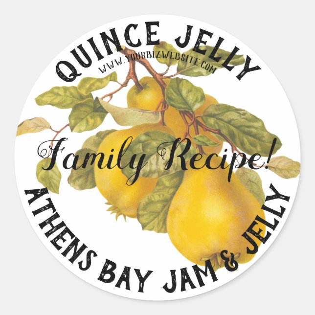 Quince Jelly Product Business Label (Front)
