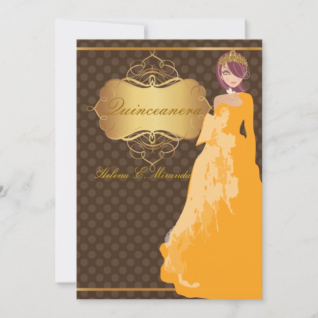 Quince/Sweet 16/ princess/polka dots Invitation (Front)