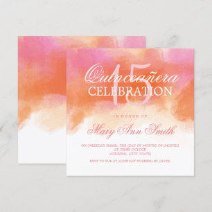 Quinceanera 15 Birthday Summer Blue Watercolor Invitation