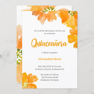 Quinceanera 15th Birthday Floral Invitation