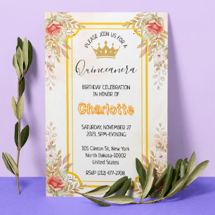 Quinceanera 15th Birthday for Spanish Girl Invitation